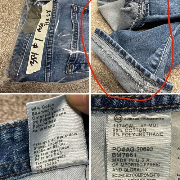 AG Adriano Goldschmied Mens the graduate tailored leg jeans sz 32x28 blue jeans - Picture 9 of 12